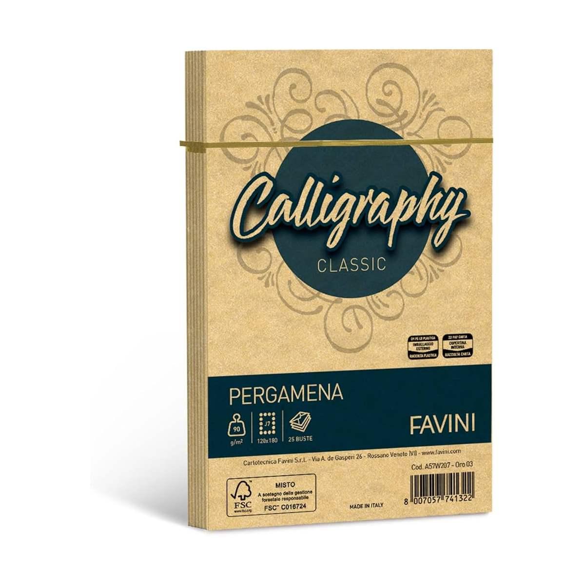 Calligraphy pergamena 25bs 12x18 gr90 oro