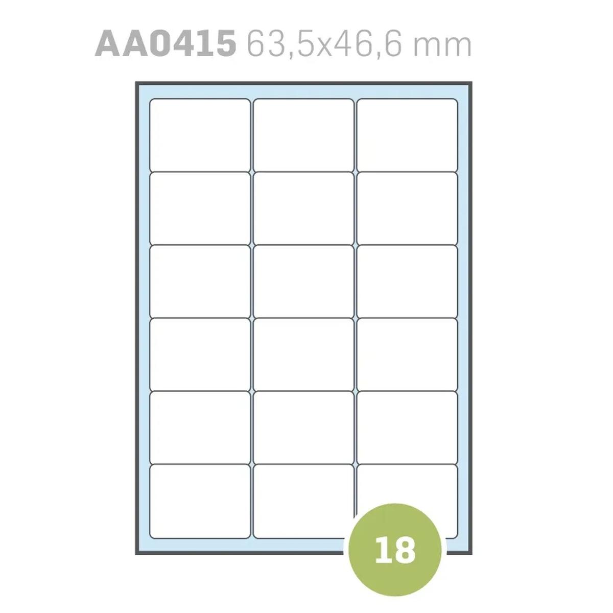 Cf.100 etichette ades. su a4 63.5x46.6