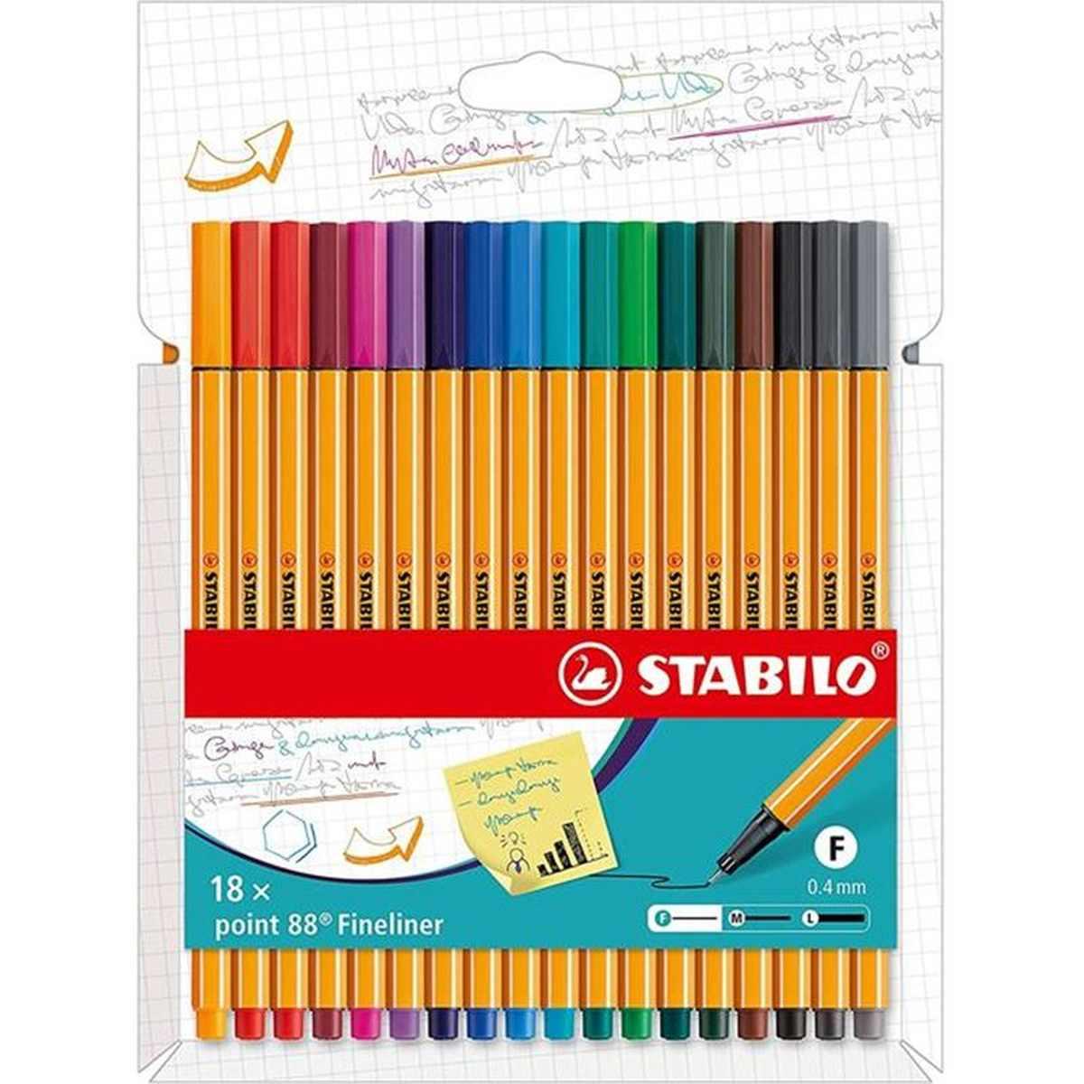 Stabilo point 88 col ass 18 pz