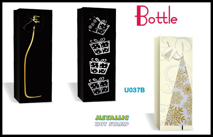 Shopper bottiglia natale met 13x36x8.5