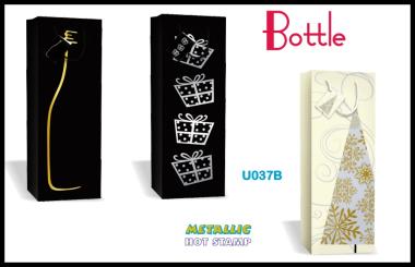 Shopper bottiglia natale met 13x36x8.5