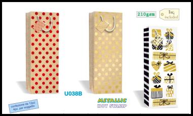 Shopper bottiglia natale met 13x36x8.5