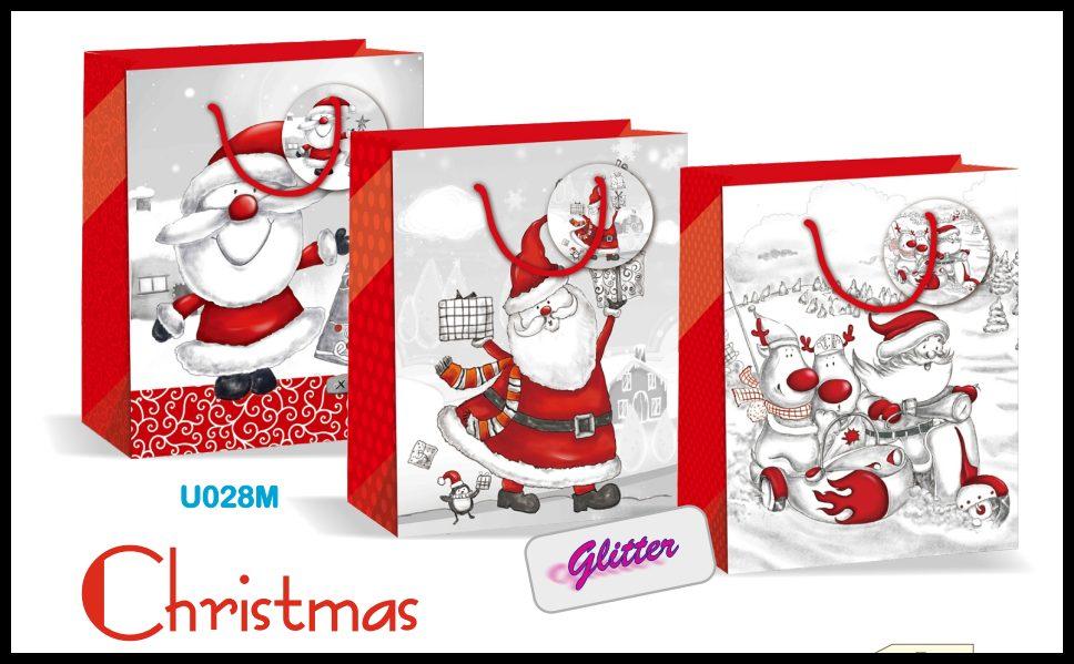 Shopper natale glitter 26x32x12