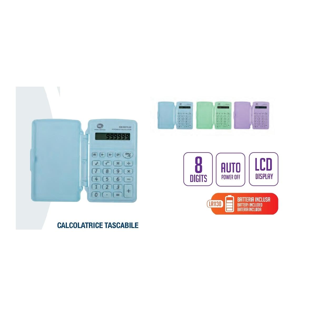 Calcolatrice tascabile colorate con sportellino