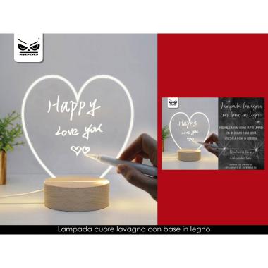 Lampada cuore con penna da personalizzare