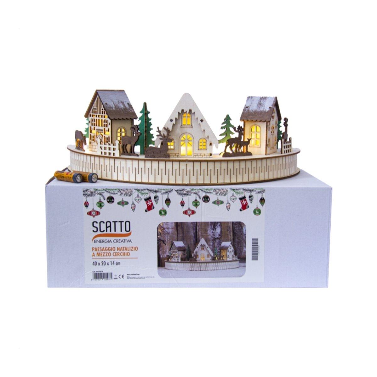 Paesaggio natalizio mezzo cerchio mar