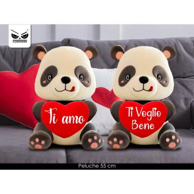 Peluche panda cuore 55cm