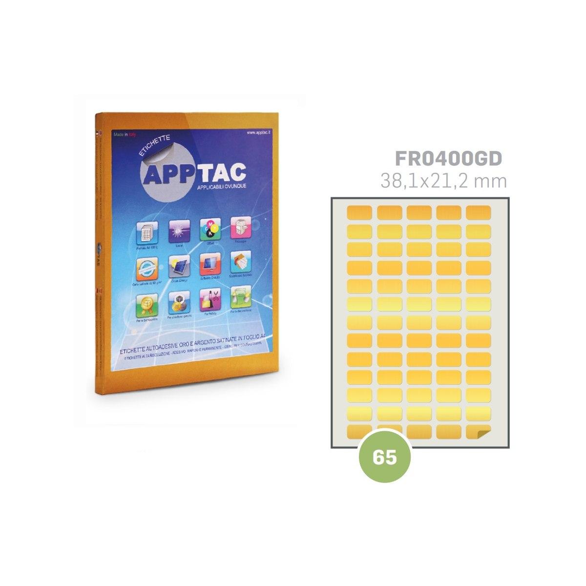 Etichette su a4 oro 38.1 x21.2