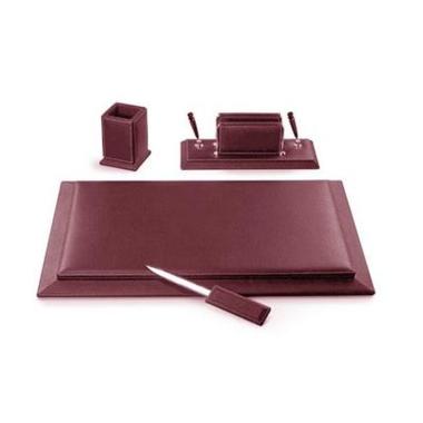 Servizio da scrittoio elite 4pz in pelle bordeaux