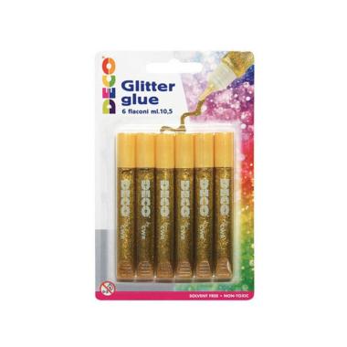 Colla glitter ml.10,5 cf.6 pz. oro