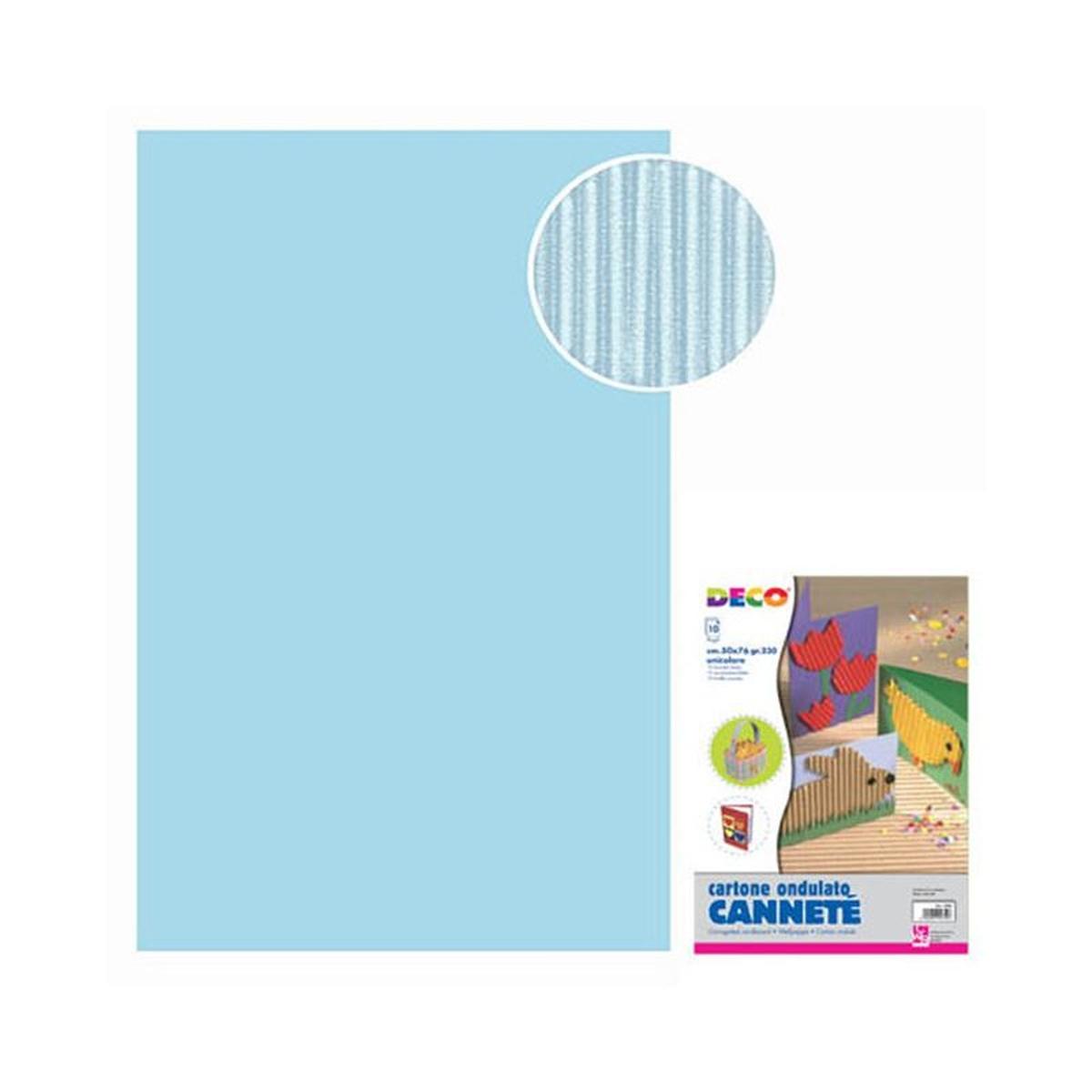 Cartoncino ondulato 50x70 fg.10 azzurro