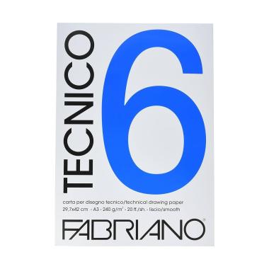 Blocco fabriano tecnico 6 ruvido 35x50 20fg 220gr