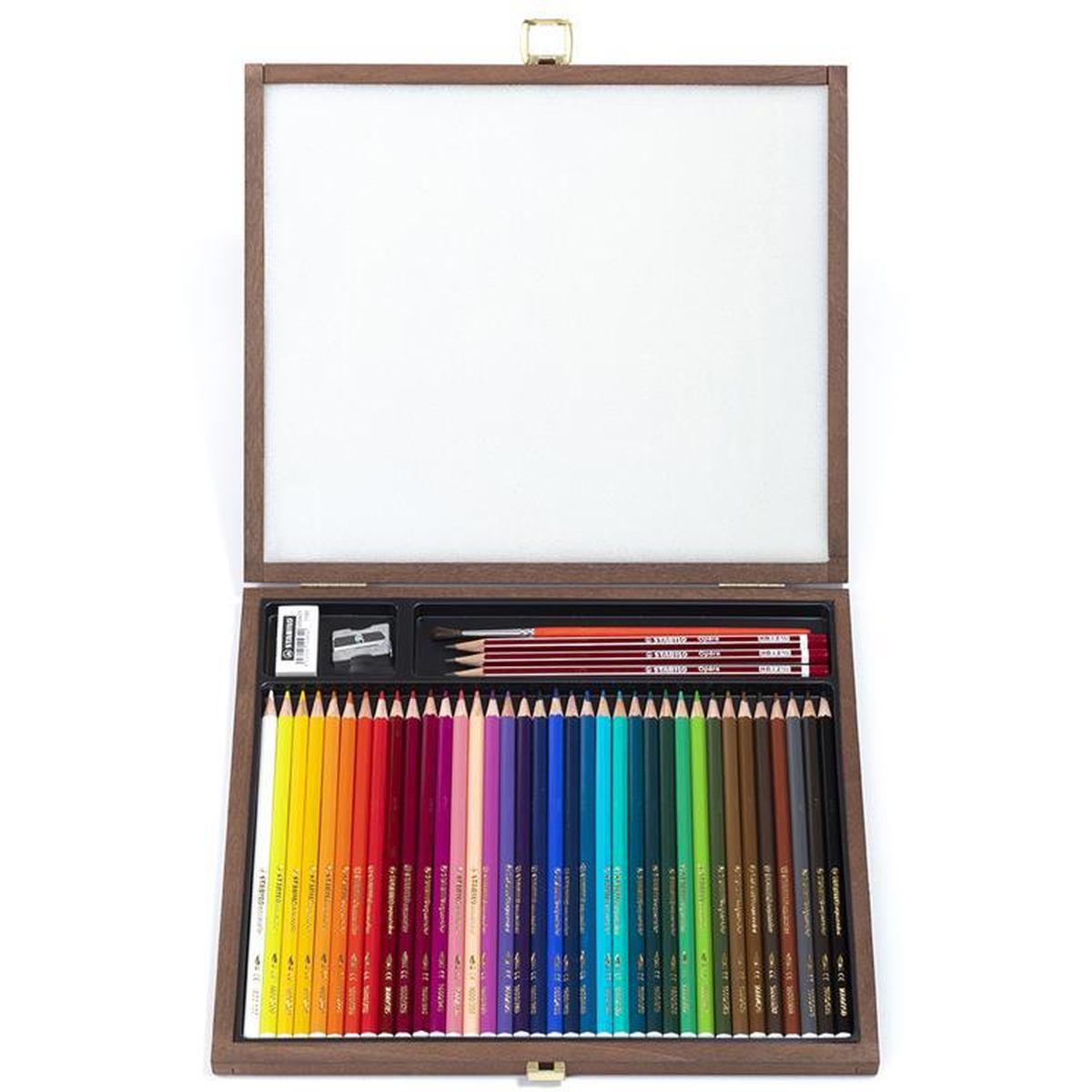 Scatola stabilo aquacolor cassetta in legno