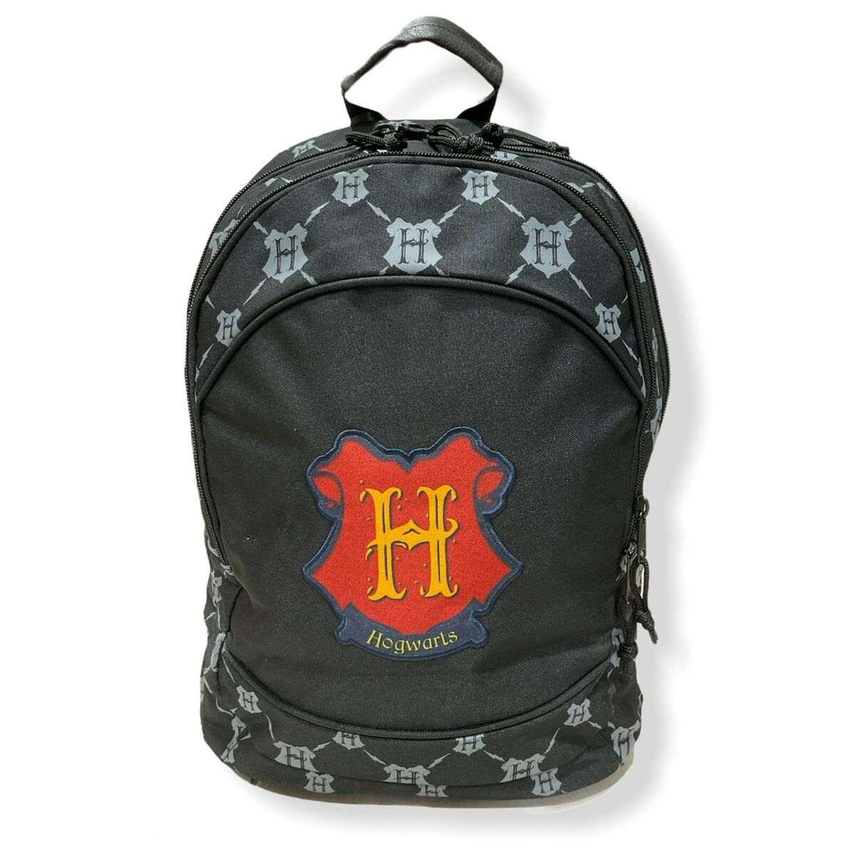 Zaino 3 zip harry potter nero