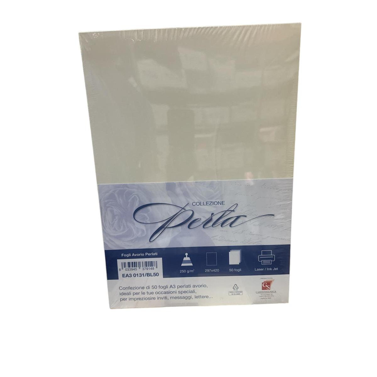 Blister 50 fogli a3 perla avorio gr 250