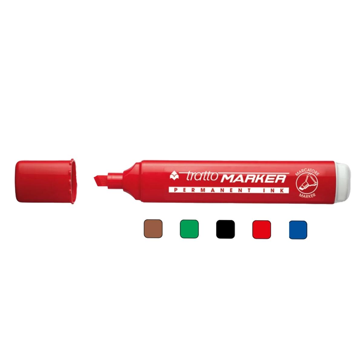 Tratto marker punta scalpello cf.10 pz.rosso