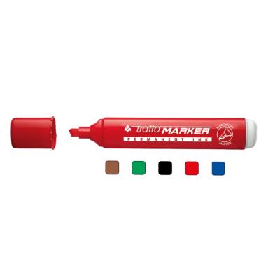 Tratto marker punta scalpello cf.10 pz.rosso