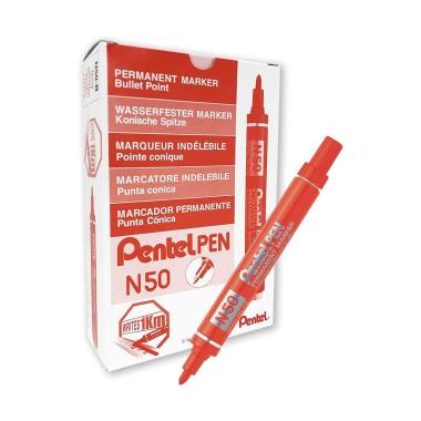 Marcatore pentel pen n50 rosso pz.12