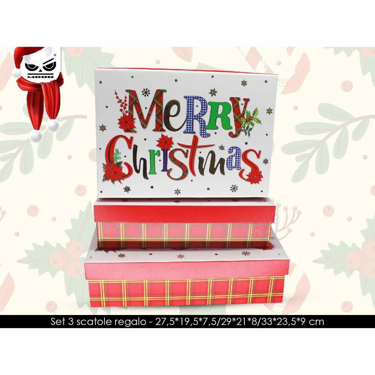 Set 3 scatole regalo merry cristmas