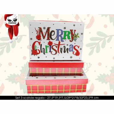 Set 3 scatole regalo merry cristmas