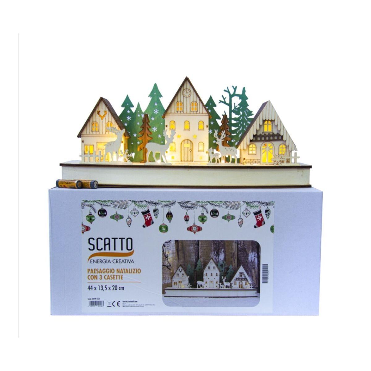 Paesaggio natalizio marr/ver legno