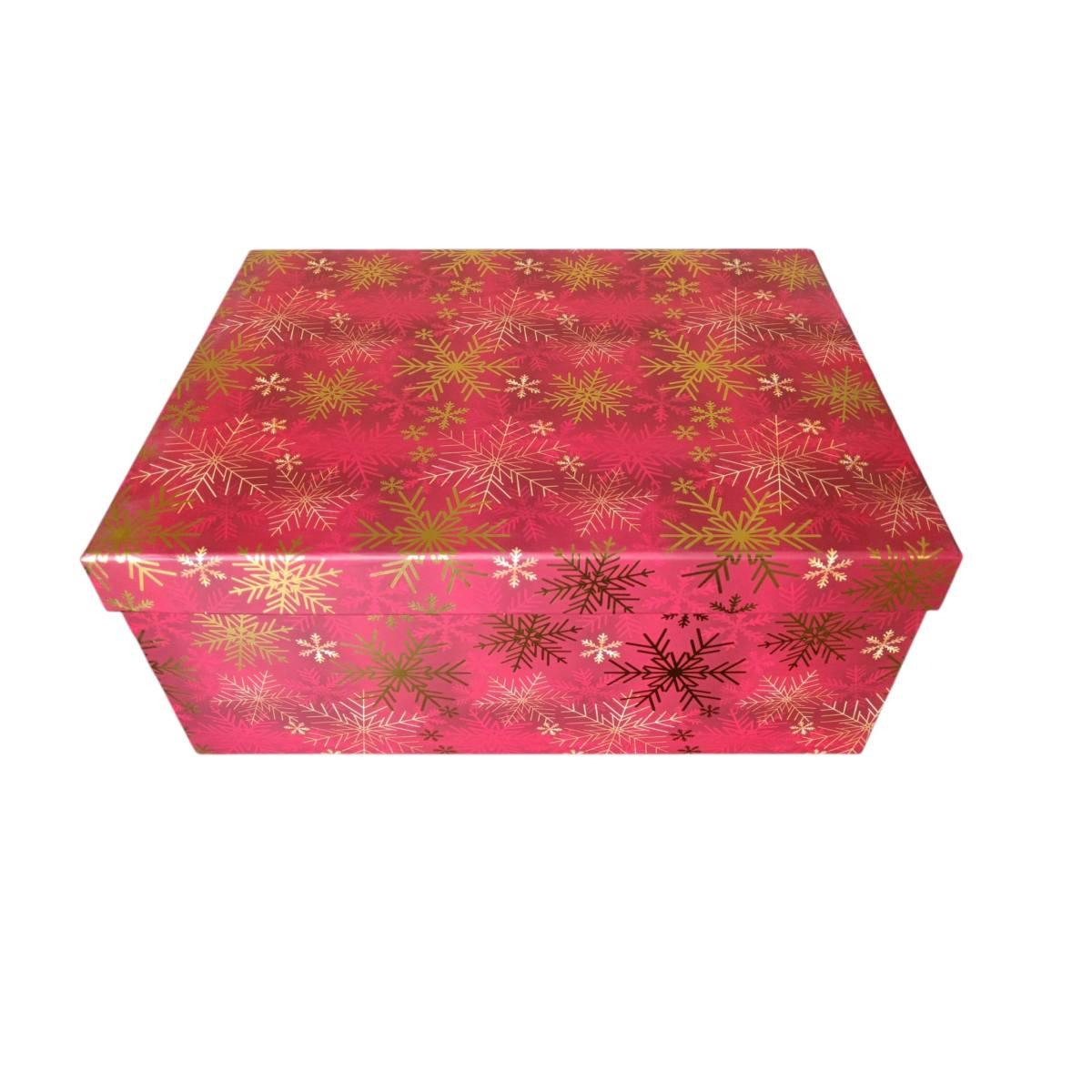 Set 10 scatole regalo rosse fiocchi di neve