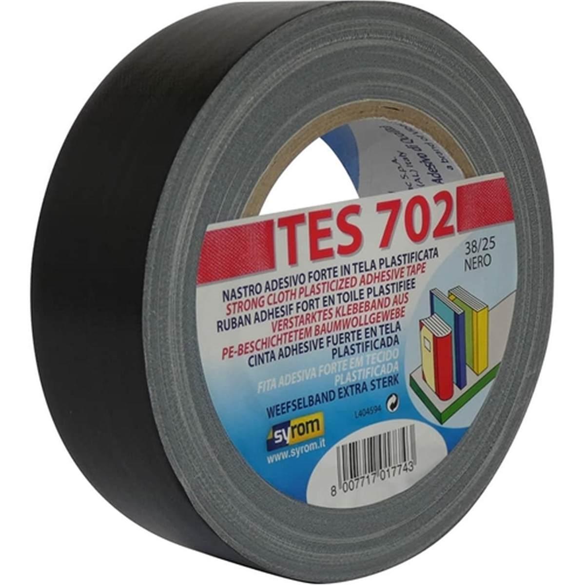 Nastro telato tes 702 38x25mt nero