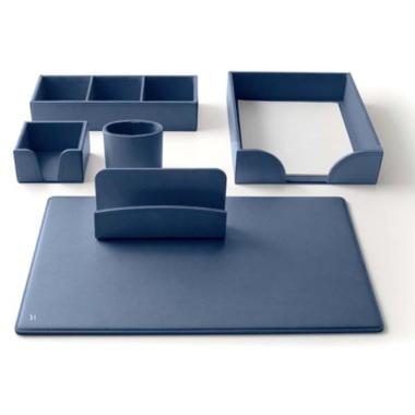 Servizio da scrittoio 6pz e/pelle blu