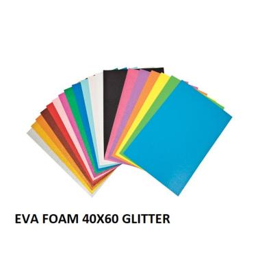 Fogli eva foam 2mm 40x60 giallo fluo glitter