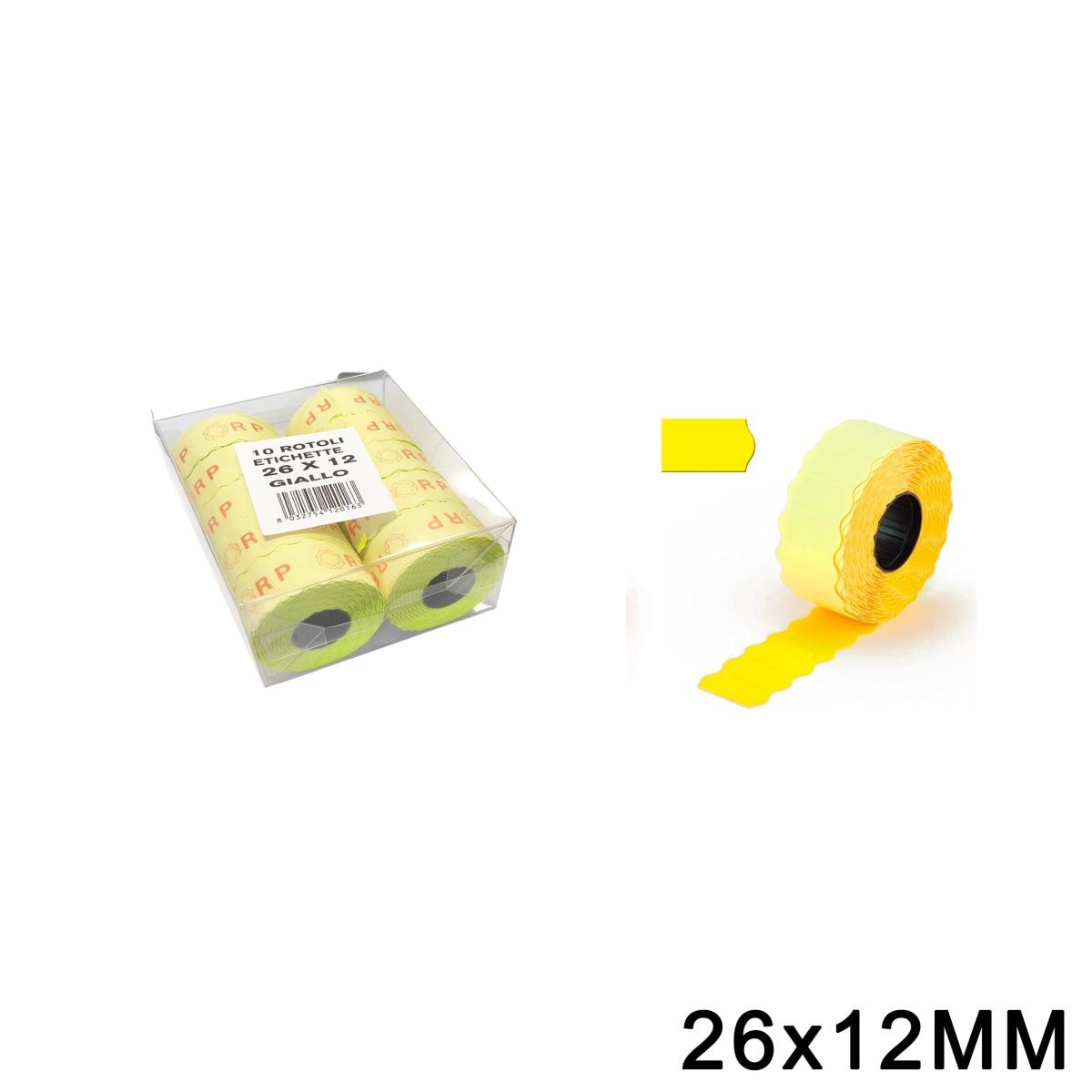 Rotoli x prezz.26x12 ond.fluo giallo pz10