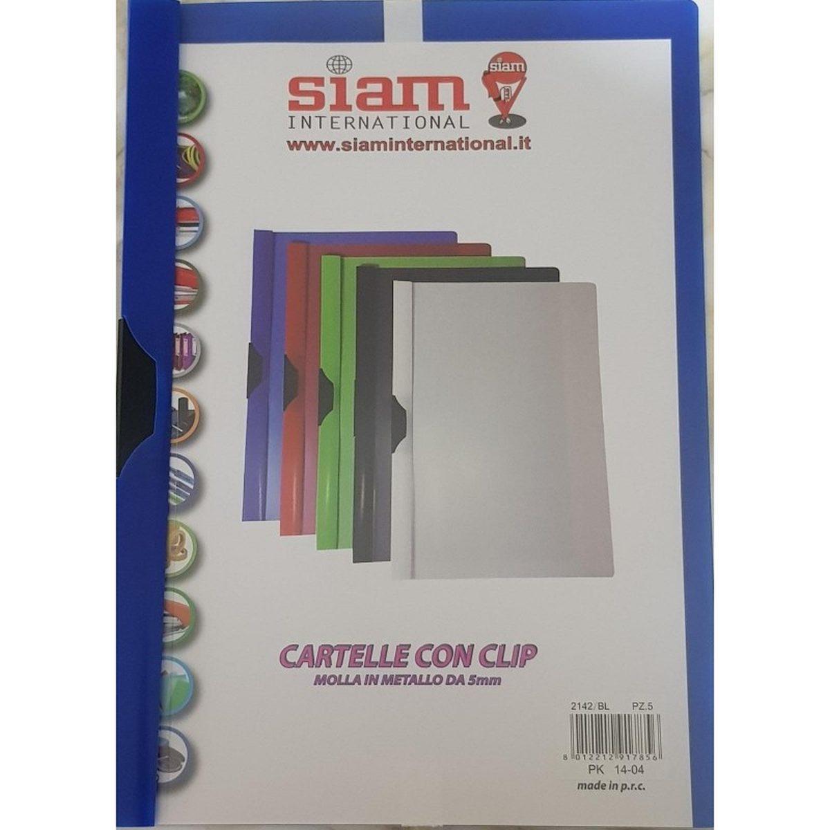 Cartellina con clip laterale blu