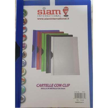 Cartellina con clip laterale blu