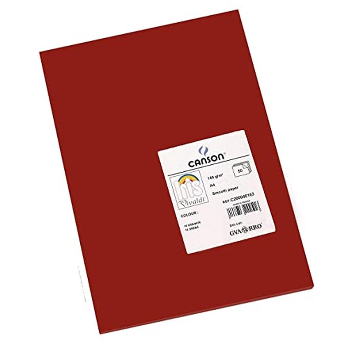 Foglio vivaldi a3 185g rosso granata pz50