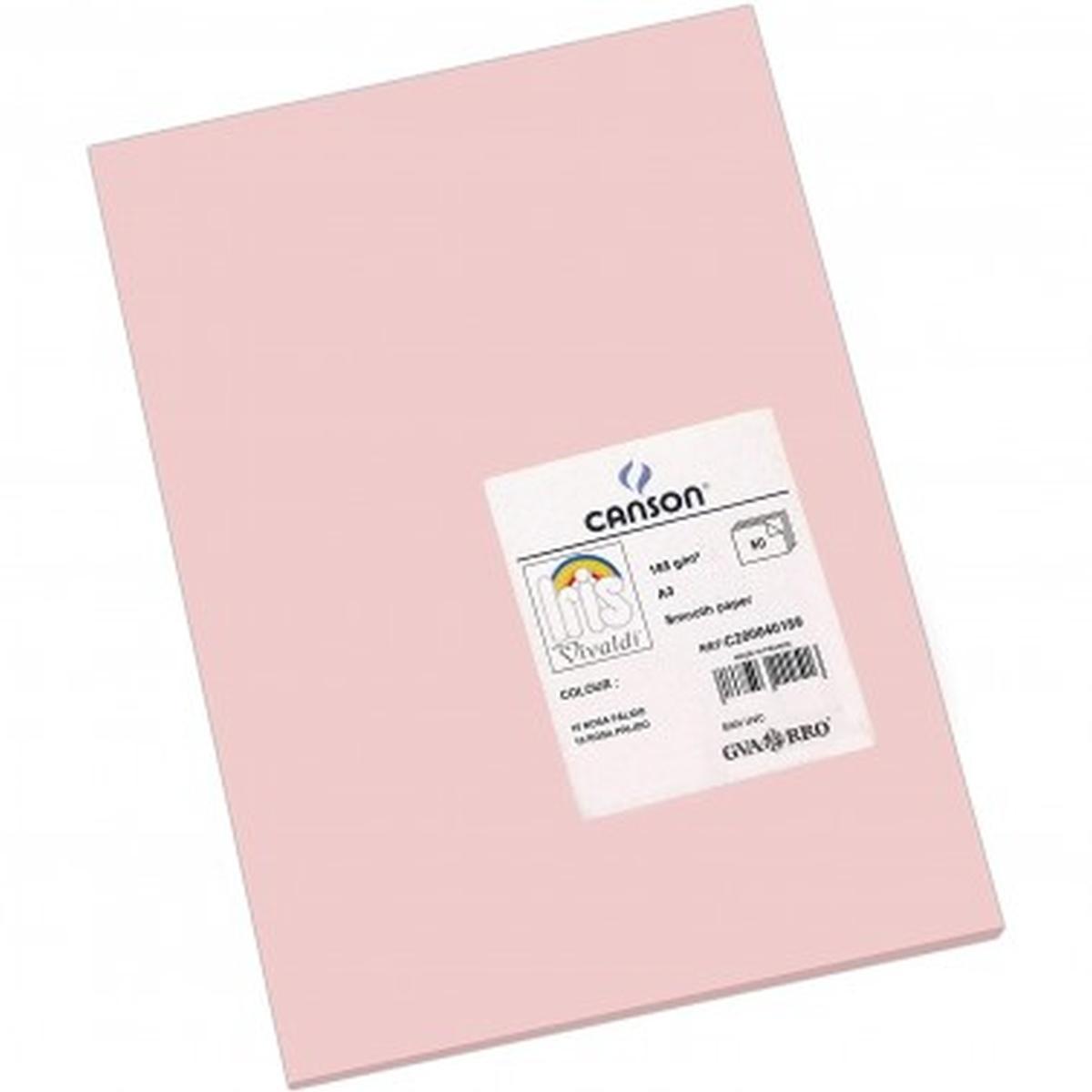 Foglio vivaldi a3 185g rosa confetto pz50