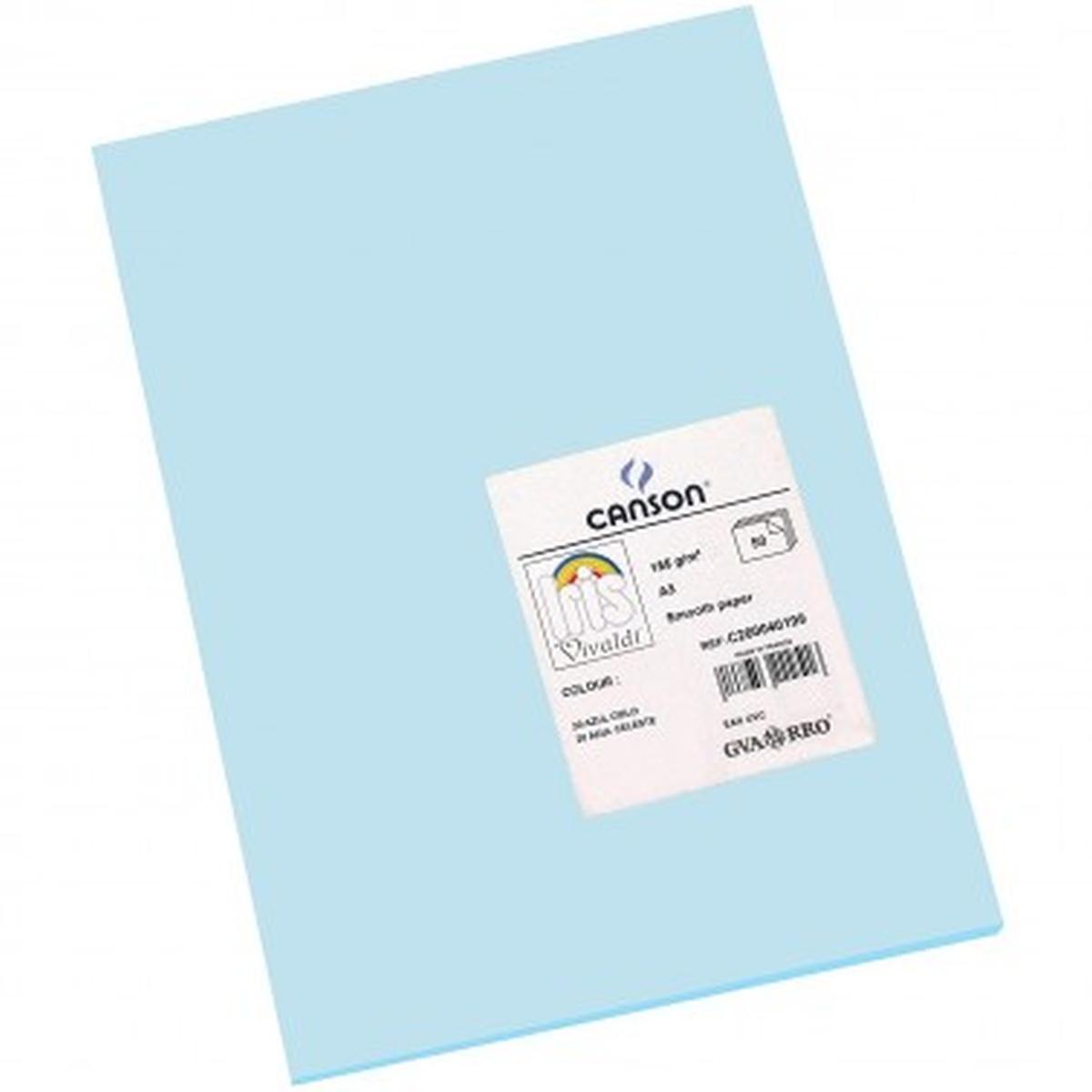 Foglio vivaldi a3 185 gr  50fg azzurro