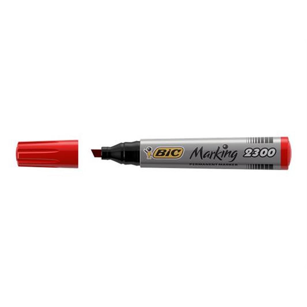 Marker bic punta scalpello cf.12 pz rosso