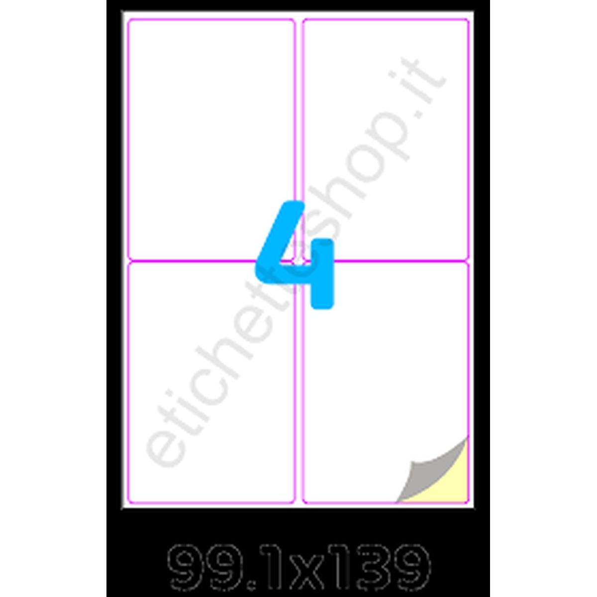 Cf.100 etichette ades. su a4 99.1x139