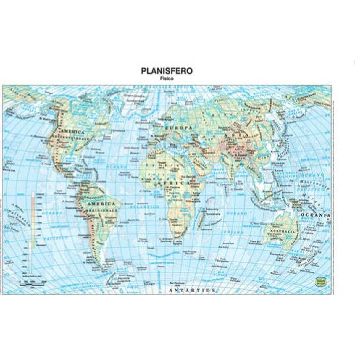 Cartina murale scolastica plastificata mondo 132x99
