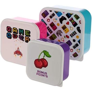 Set 3 contenitori per alimenti game over