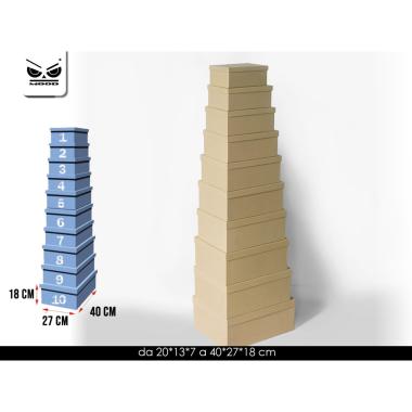 Set 10 scatole monocolore avana