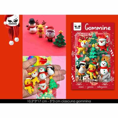 Gommine 3d natalizie set 6pz