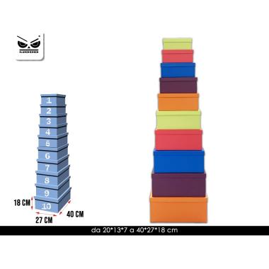 Set 10 scatole multicolor