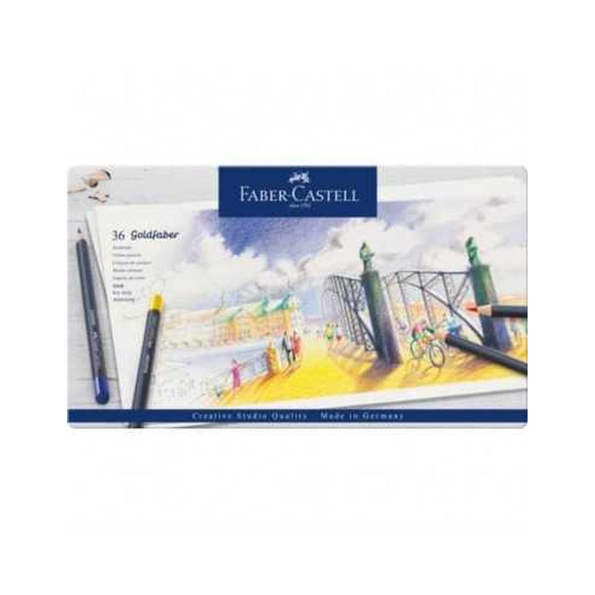 Pastelli acquarellabili goldfaber da 36 in scat metallo