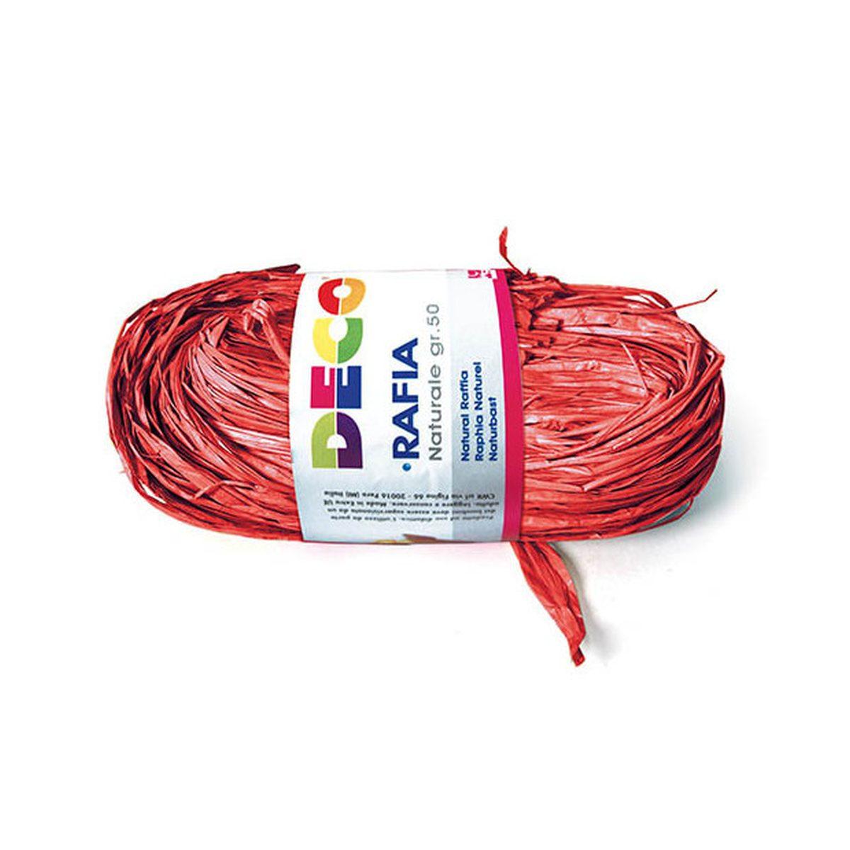 Rafia naturale gr.50 rosso cardinale