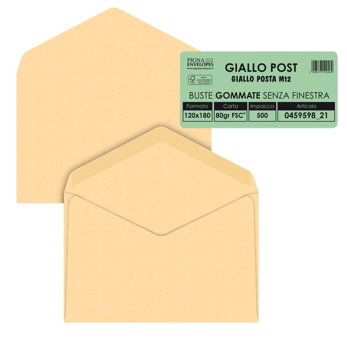 Buste giallo posta gr.80 12x18 pz.500