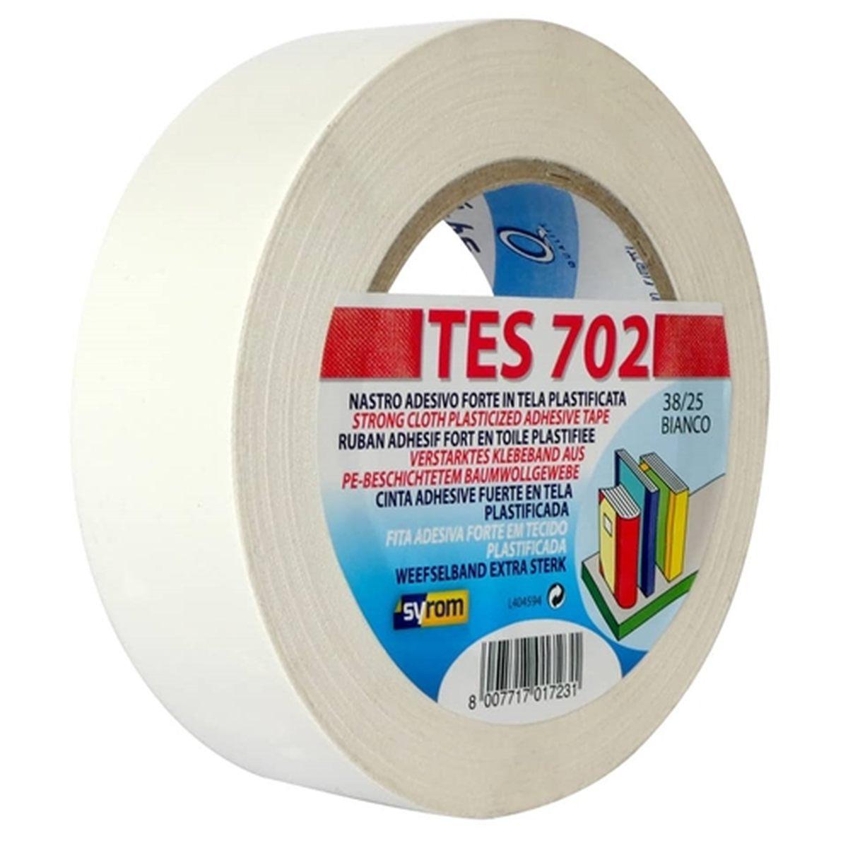 Nastro telato tes 702 38x25 mt bianco