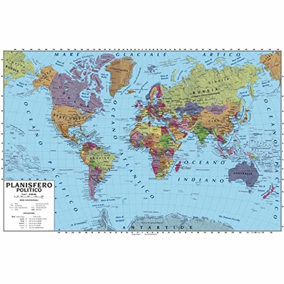 Cartina scolastica plast.planisfero pz20