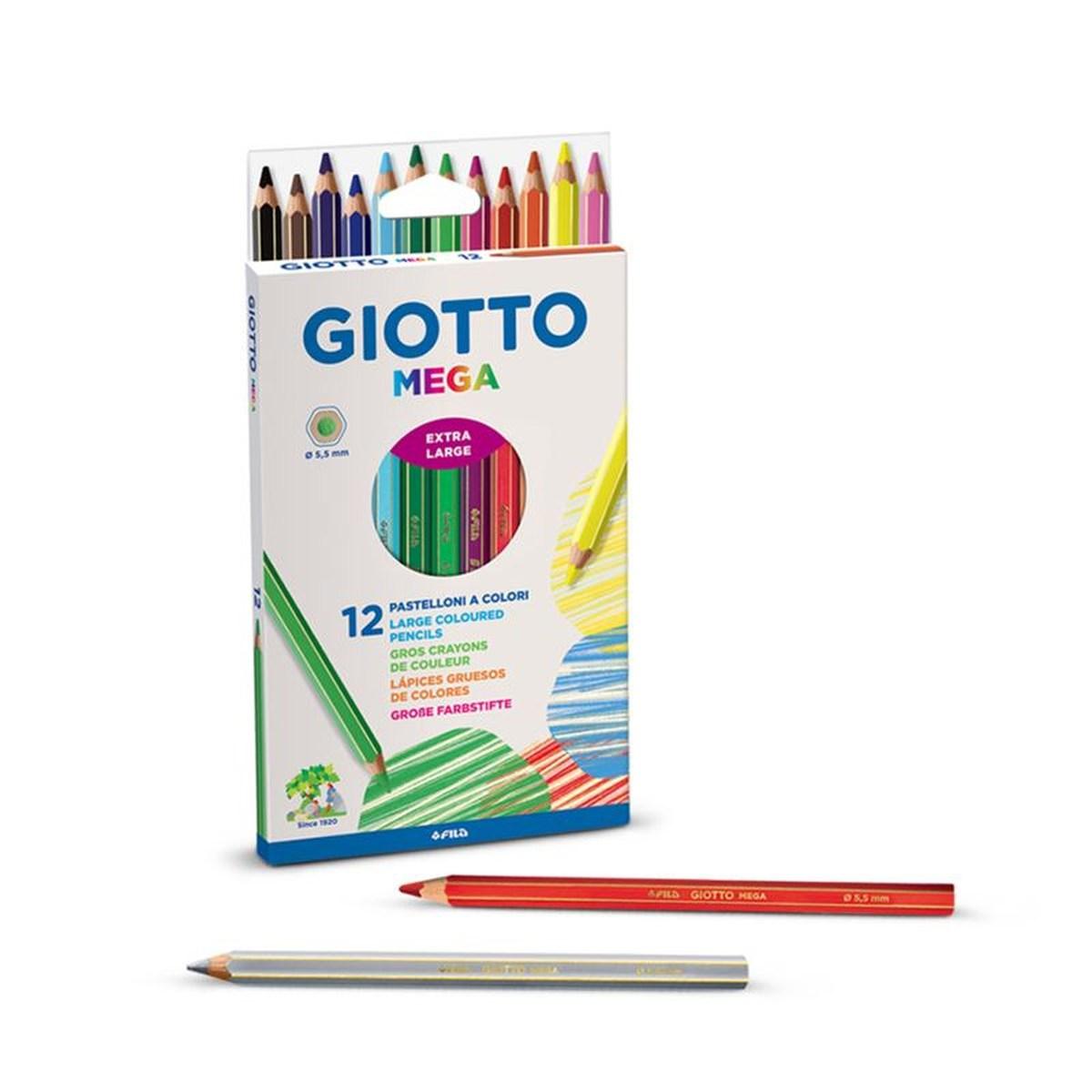 Giotto pastelli mega tri astuccio 12 pz.