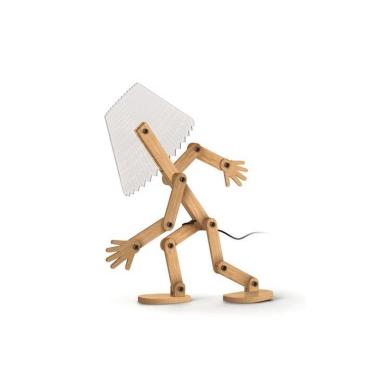 Lampada a led da arredo wood light  stelo mobile bimbo