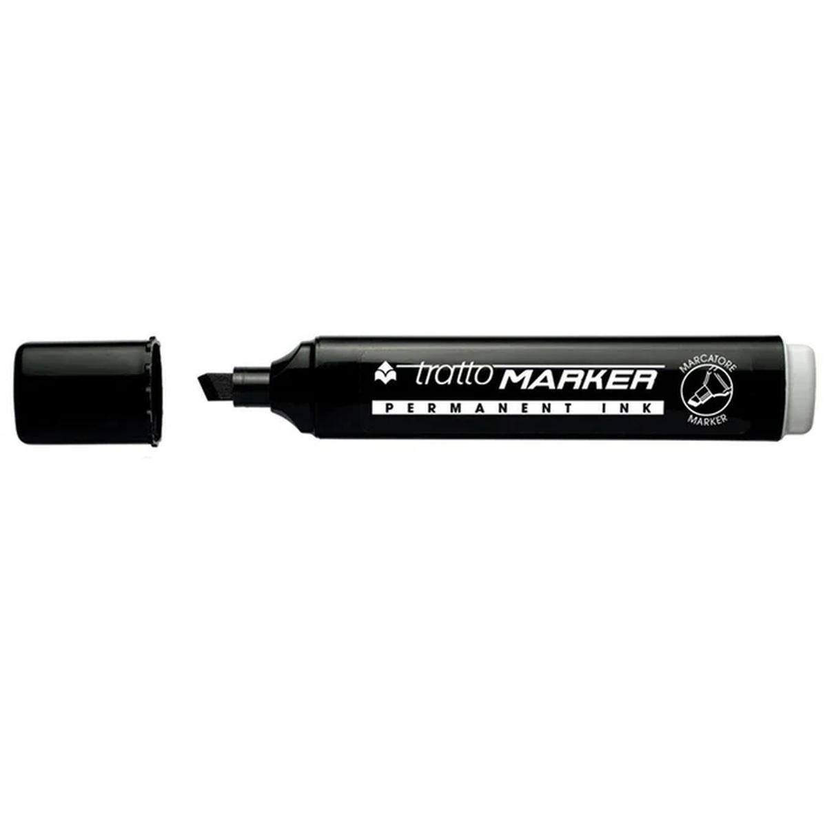 Tratto marker punta scalpello cf.20 pz. nero